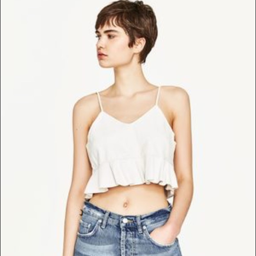 Zara Faux Leather Crop Top